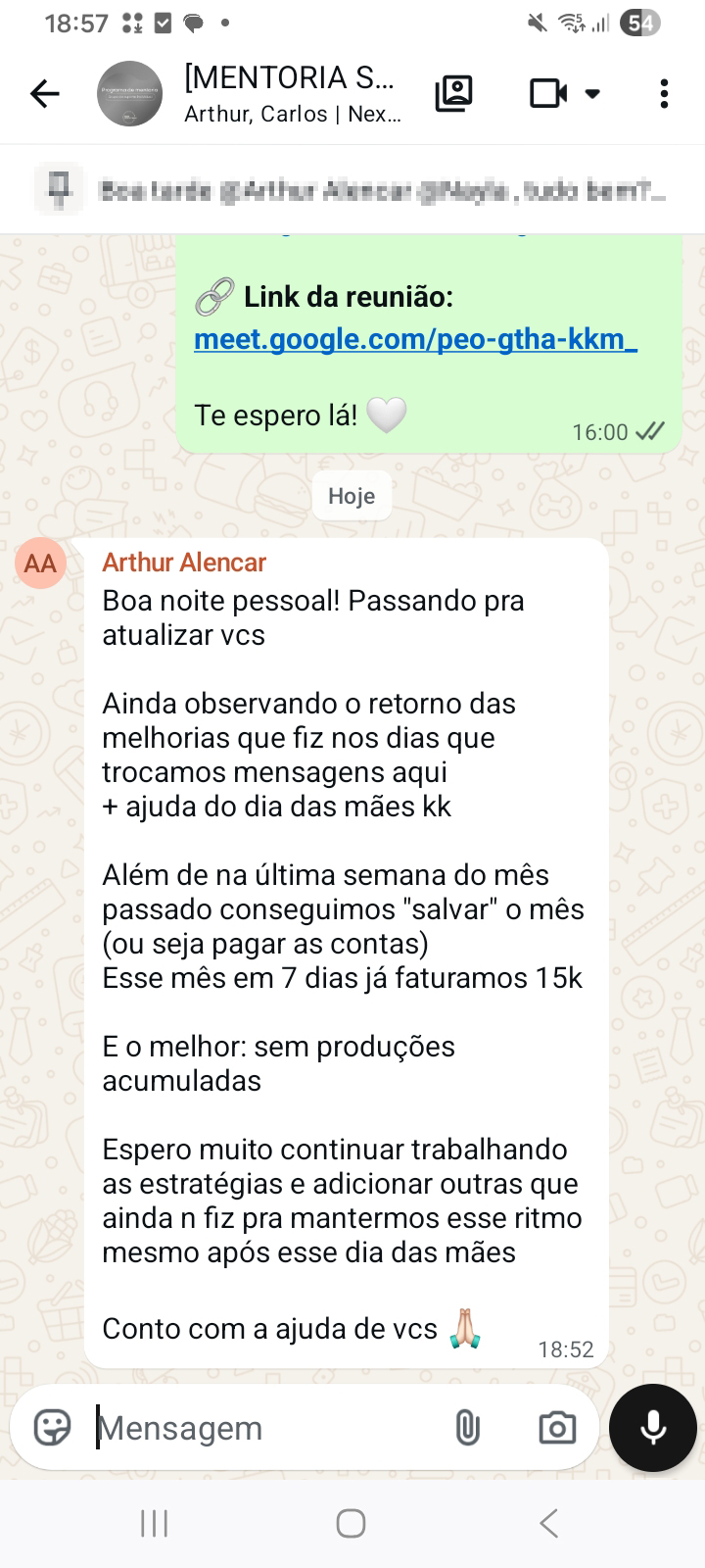 Resultado de aluno Next