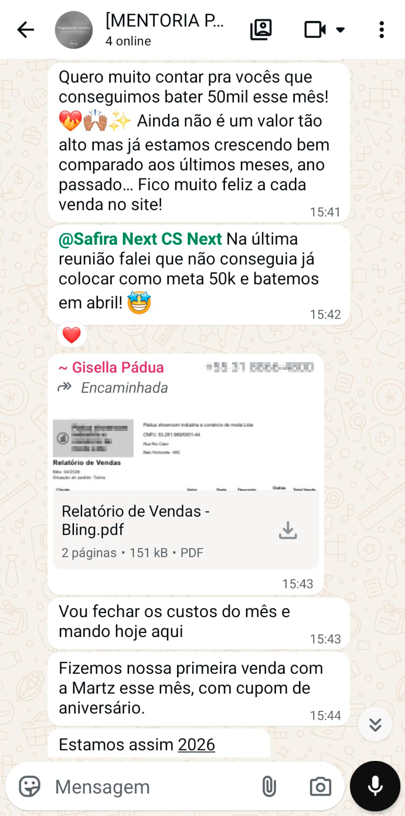 Resultado de aluno Next