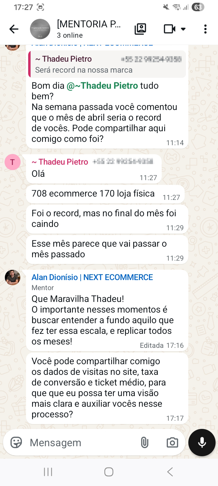 Resultado de aluno Next